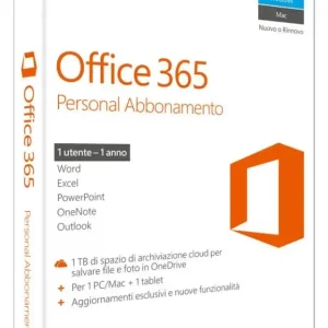 Novità Microsoft Office 365 Personal, 1 anno di abbonamento, IT