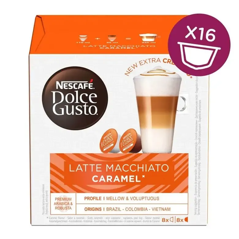 Quantità Limitata Nescafé Dolce Gusto Caramel Latte Macchiato Capsule caffè 16 pz