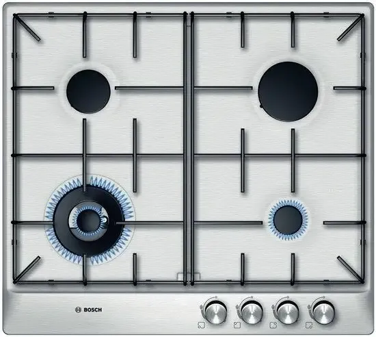 Solo Oggi Bosch PCH615B80E piano cottura Acciaio inossidabile Da incasso Gas 4 Fornello(i)