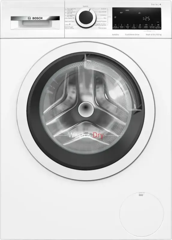 Bosch WNA144V0IT Serie 4 Lavasciuga A Libera Installazione 9/5 Kg, 1400 Giri, AutoDry, Iron Assist, Ecosilence Drive™, Classe E, Bianco Must-Have