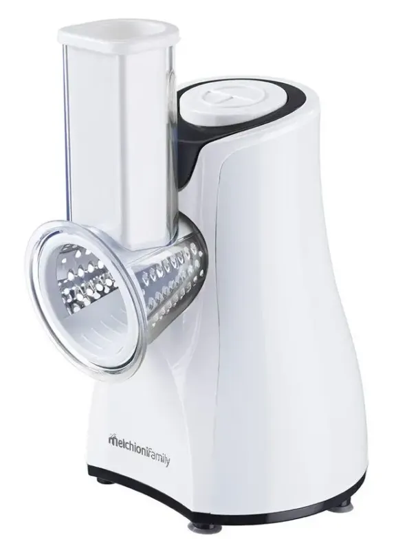 Economico Melchioni 118420212 grattugia e spiralizzatore elettrici Grattugia elettrica Nero, Stainless steel, Bianco