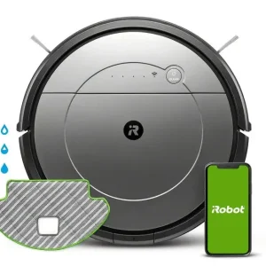 Ultimissimo Modello Irobot Roomba Robot Aspirapolvere Combo Kit Con Panni Inclusi 0,45 L Senza Sacchetto Nero, Grigio