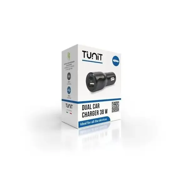 TUNIT TTCAR38 Caricabatterie per dispositivi mobili Telefono cellulare, Smartphone Nero Accendisigari Auto Offerta Speciale