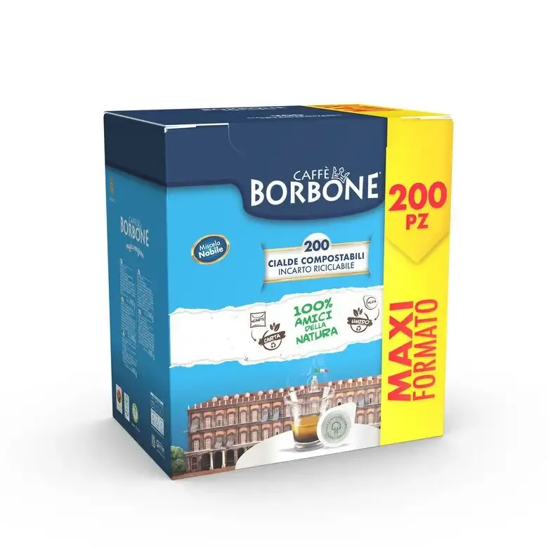 Ultime Pezzi Caffè Borbone Miscela Nobile in cialde da 44mm compostabili, 200pz, compatibili con macchine con sistema Easy Serving Espresso