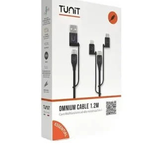 Nuovo Arrivo TUNIT TTCOM00 cavo USB 1 m USB 3.2 Gen 1 (3.1 Gen 1) Micro-USB A USB C/Lightning Nero