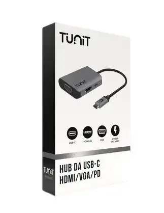 Ultimissimo Modello TUNIT TTHVP00 hub di interfaccia USB tipo-C Nero