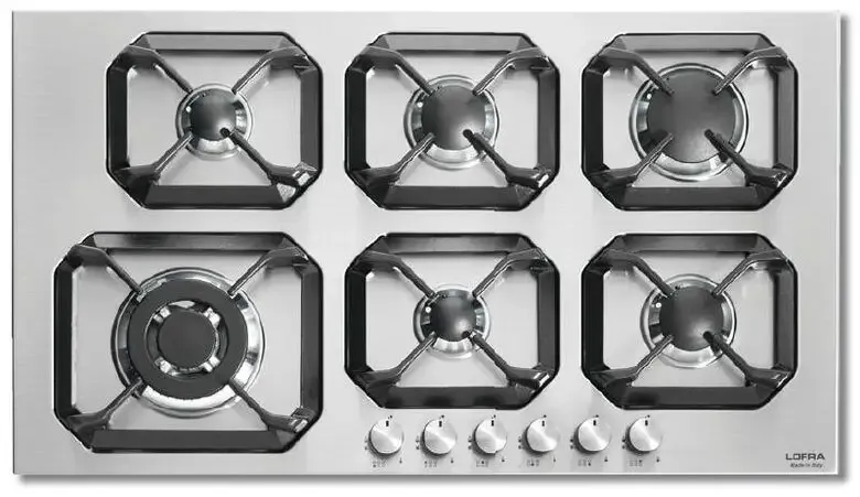 Saldi Lofra HLS9S0 Piano Cottura Stainless steel Da incasso Gas 6 Fornello(i)