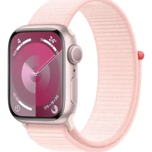 Professionale Apple Watch Series 9 GPS Cassa 41mm in Alluminio Rosa con Cinturino Sport Loop Rosa Confetto