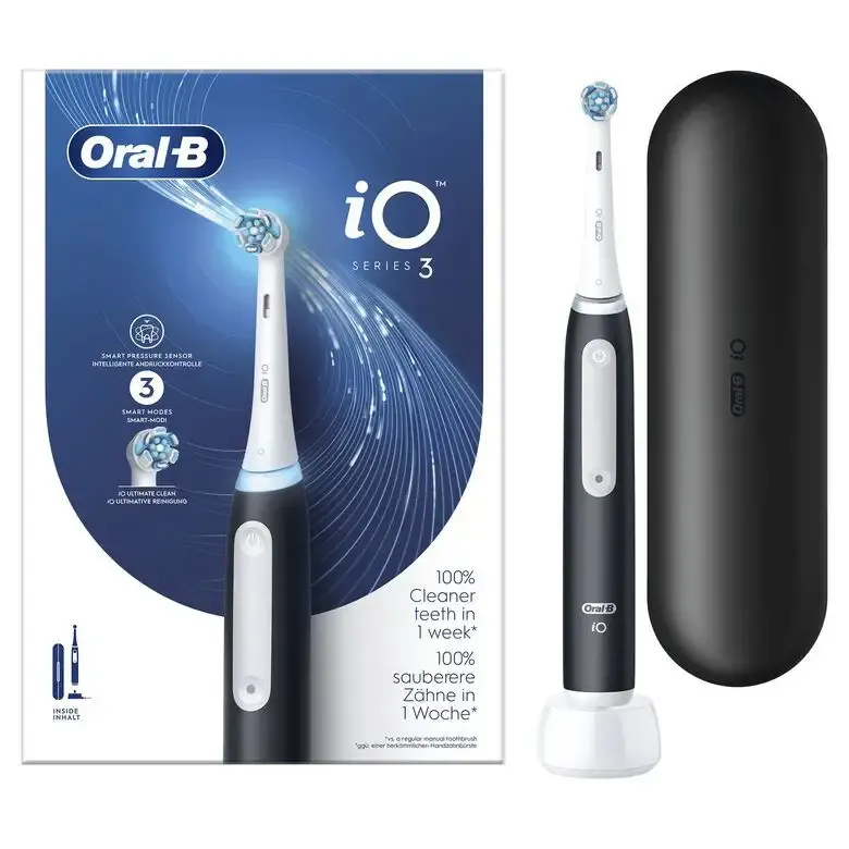 Must-Have Oral-B Spazzolino Elettrico iO 3 Nero, 1 Testina