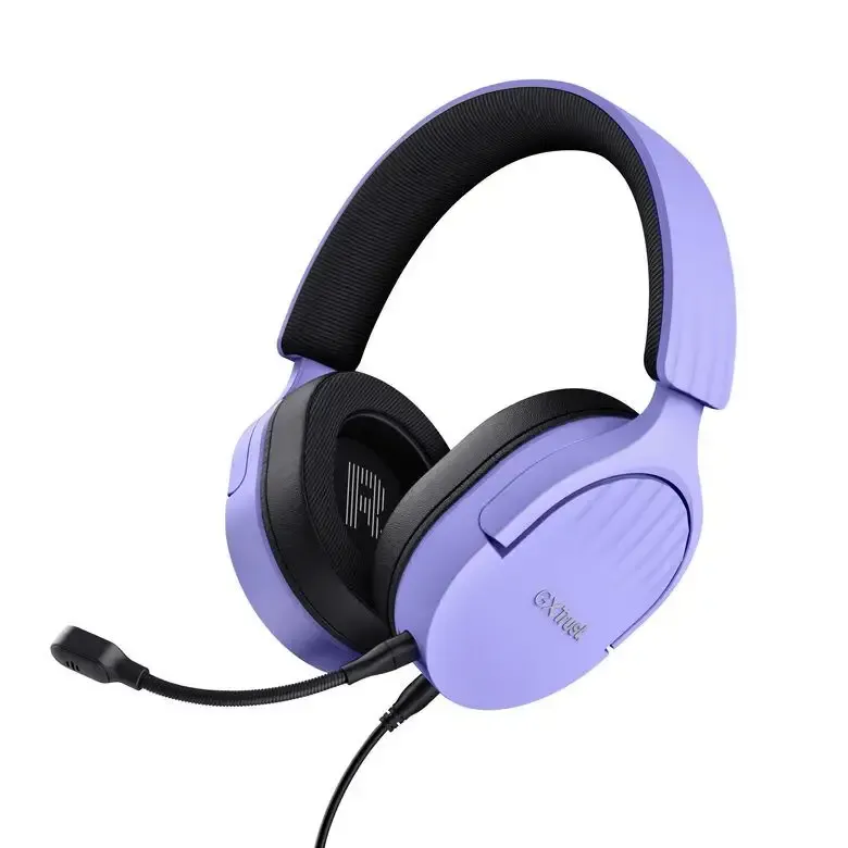 Trust GXT 489P FAYZO Auricolare Cablato A Padiglione Giocare Nero, Viola Promozione