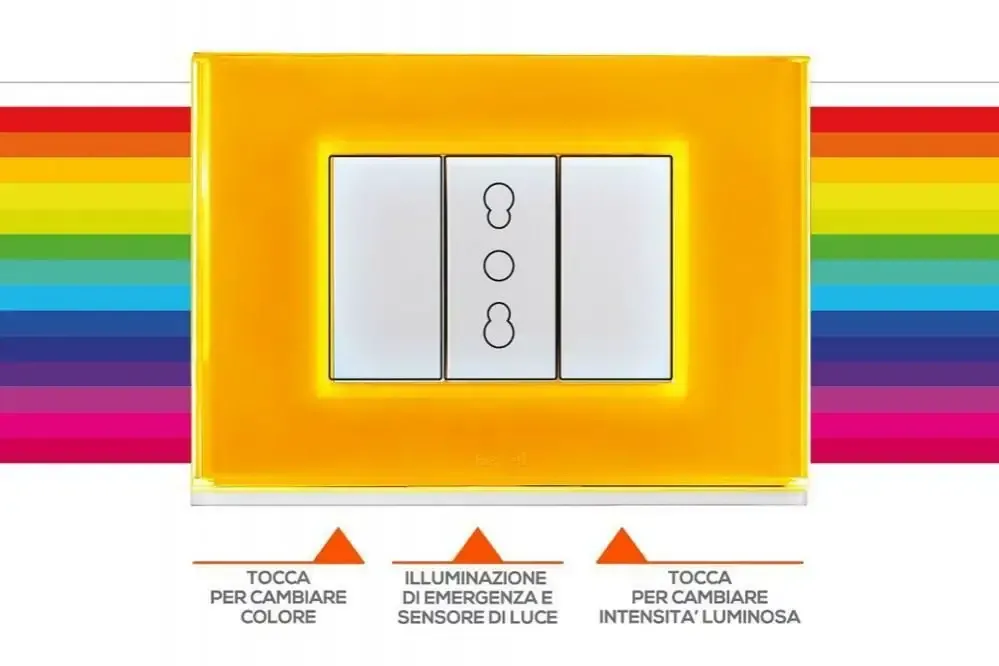 Beghelli Brain Classic Placca Cambiacolore 3 Moduli Compatibile Offerta Del Giorno