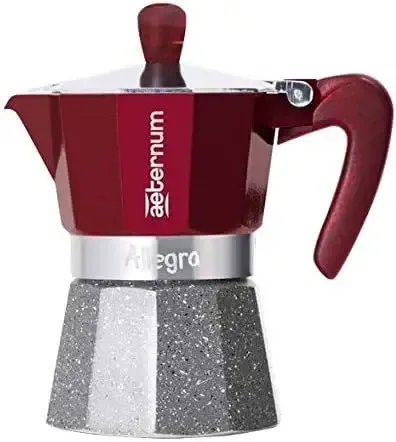 Aeternum Caffettiera In Alluminio Allegra Red 3 Tazze Ultima Occasione