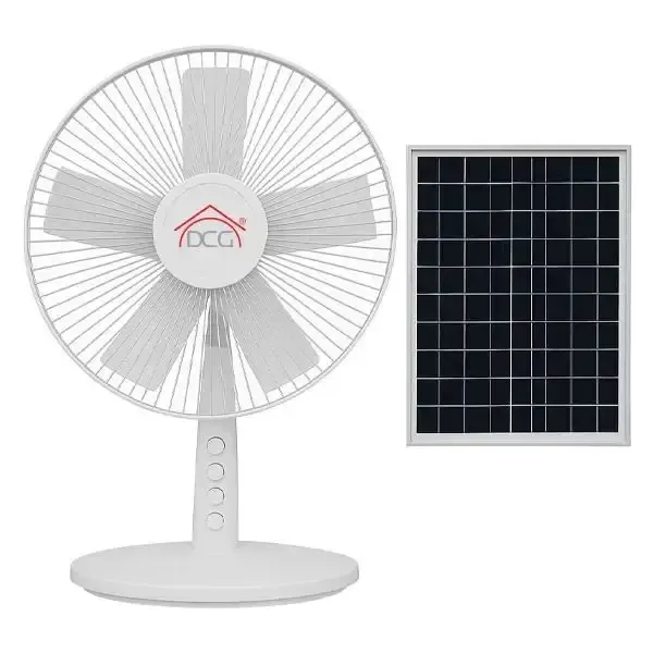 DCG VE2220S Ventilatore da Tavolo 5 Pale ø 30 cm 3 Velocità con Pannello Solare colore Bianco Solo Oggi
