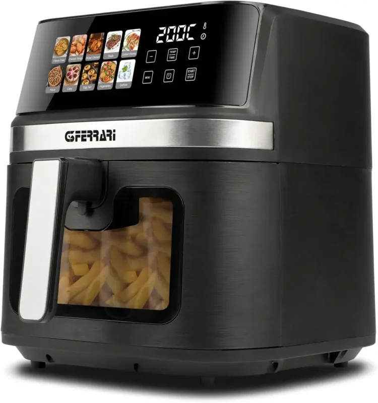 G3 Ferarri G10212 Friggisano Friggitrice ad Aria 8 Litri, 1700 W, Display digitale a colori, 10 programmi, Temperatura 80-200°C, BPA/PFOA Safe, Timer 60 min, Ricettario incluso Consegna Rapida