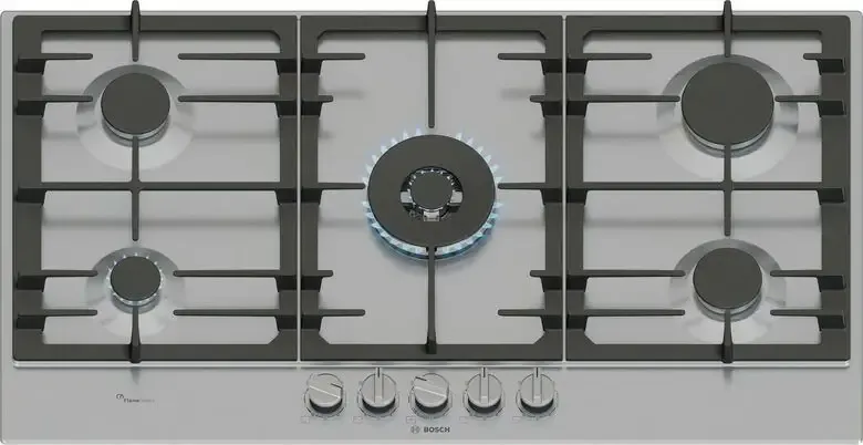 Bosch Serie 6 PCR9A5I90 , Piano cottura a gas, 90 cm, Acciaio inox Scelto Dai Clienti