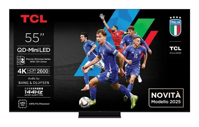 TCL C79K Serie Smart TV QD-MiniLED 4K 55" 55C79K, 144Hz, audio B&O, Dolby Vision IQ & Atmos, Google TV Ultima Occasione
