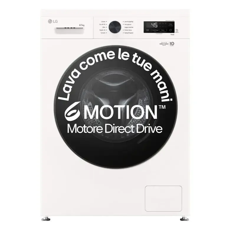 Prezzo Basso LG W4NX1085NWB Lavasciuga 8/5kg Serie X1, Classe A/E, 6 Motion Direct Drive, Wi-Fi, 1400 giri, Allergy Care, Bianca