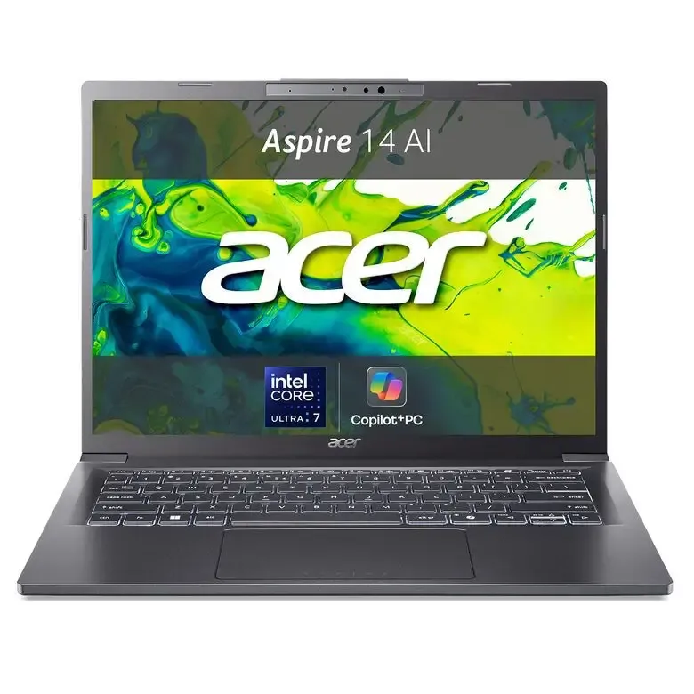 ACER Aspire 14 AI Notebook Copilot+ PC, 14 ", processore Intel® Core Ultra 7 256V, 16 GB, 512 GB SSD, Grey Nuovo Arrivo