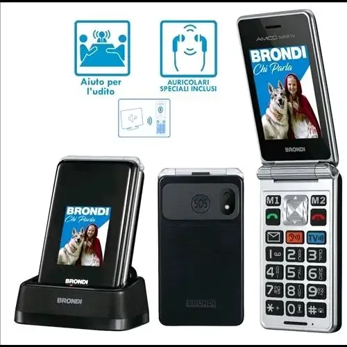 Soddisfatti O Rimborsati Brondi 10282060 cellulare 7,11 cm (2.8") 119 g Nero, Argento Telefono per anziani