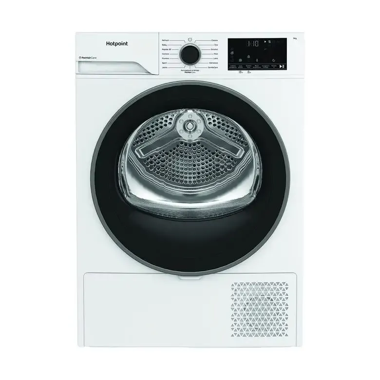 Hotpoint Ariston HPT 94D BS IT Asciugatrice A Libera Installazione 9 Kg, Pompa Di Calore, PetHairCare, GentleCare, Classe C, Bianco Prezzo Scontato