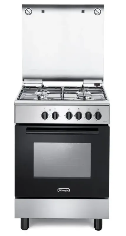 Prezzo Conveniente De’Longhi FMX 64 LSG cucina Elettrica Gas Nero, Acciaio inox