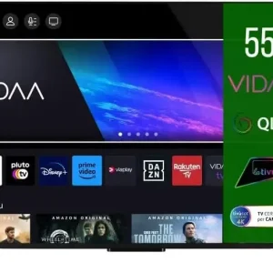 Professionale Toshiba Smart TV 55‘‘ QLED 55QV2363DA, VIDAA TV QLED 4K 55 Pollici, Compatibile con Alexa, DVB-T2, Tecnologia LED, Dolby Vision HDR10, HDMI 2.1