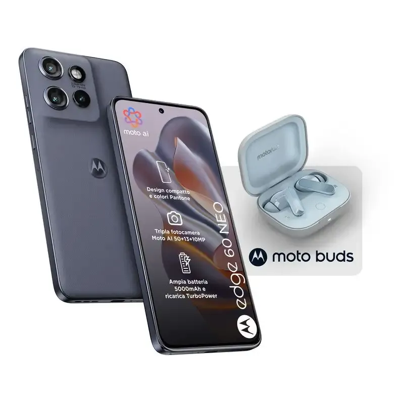Compra Adesso Motorola edge Pack 2x1 60 Neo 8/256 Grisaille + Moto Buds