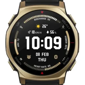 Acquista Ora Amazfit T-rex 3 Pro 3,35 cm (1.32") AMOLED 44 mm Digitale 466 x 466 Pixel Touch screen Nero Oro Wi-Fi GPS (satellitare)