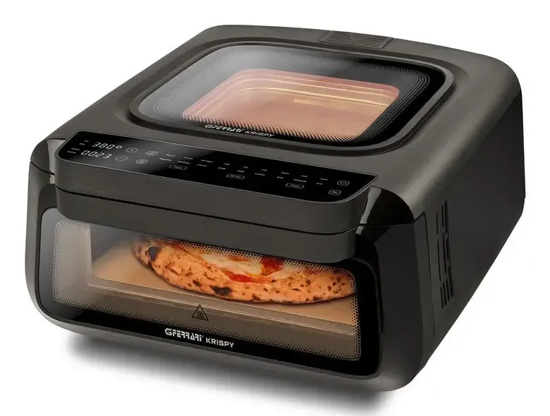 G3 Ferrari G10225 Krispy Forno Pizza & Friggitrice Ad Aria & Grill, 2100 W, 380°C, Nero Popolare
