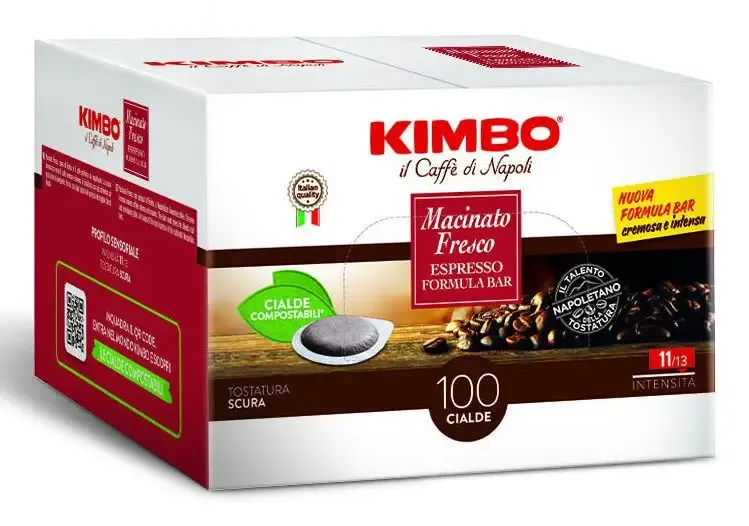 Kimbo Macinato Fresco Cialde caffè Tostatura scura 100 pz Pagamento Sicuro