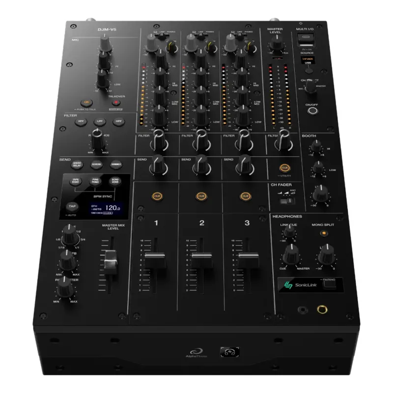 Offerta Limitata AlphaTheta DJM-V5 Mixer Dj Professionale A 3 Canali Con Un Equalizzatore, 4 Band, Filtri, Send Fx