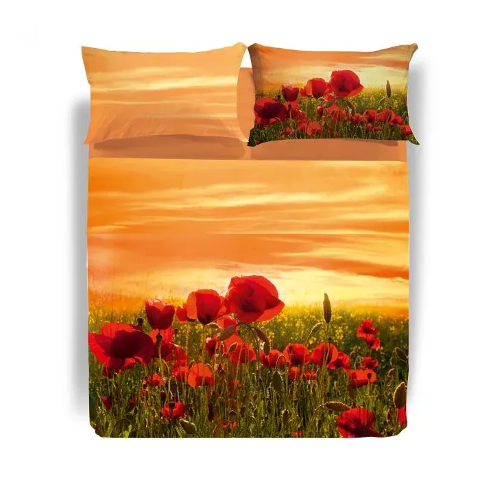 Completo Lenzuola Copriletto PAPAVERI by CALEFFI Saldi