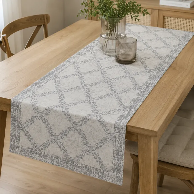 Runner Tavola ZAFFIRO Jacquard 45x150cm - KARÌ Offerta Limitata