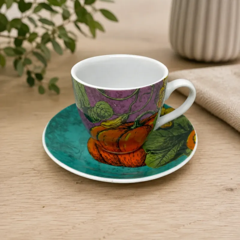 Popolare Set 6 Tazze Caffé c/Piattino PUMPKIN - Excelsa