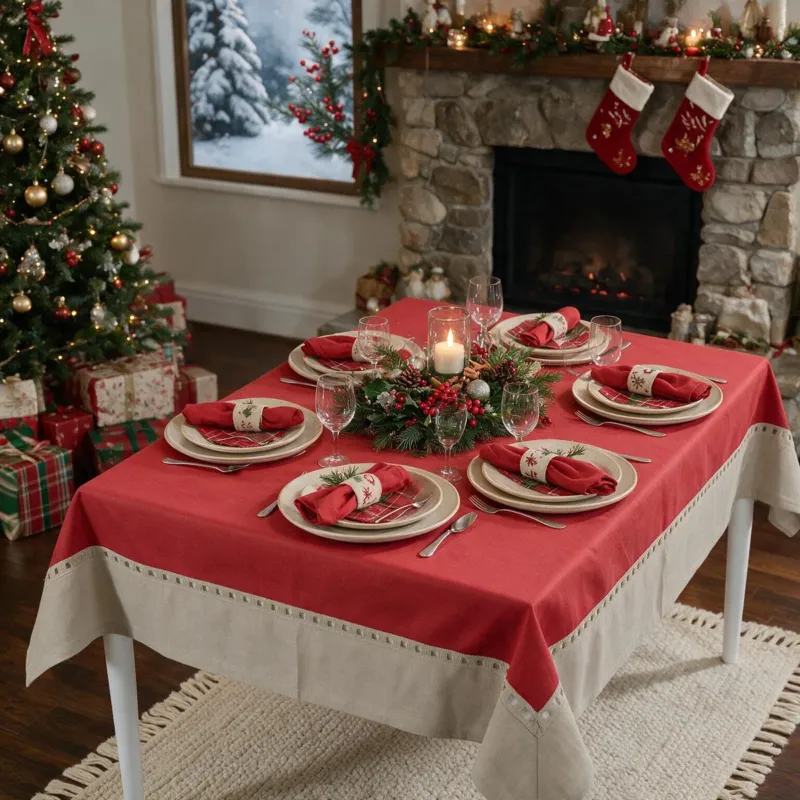 Acquista Ora Tovaglia x6/x12 Natalizia Antimacchia Idrorepellente IKEBANA CHRISTMAS - Preziosa Luxury Home