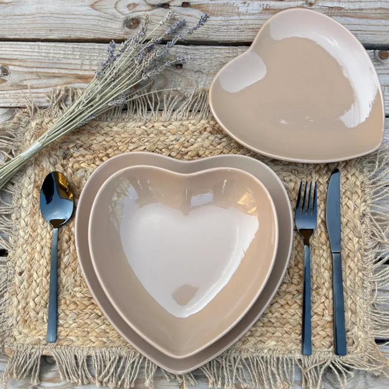 Sconto Tris Piatti CUORE TORTORA - Arca
