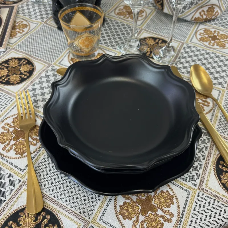 Affare Servizio Piatti 12 Pezzi Stoneware Nero by Tognana
