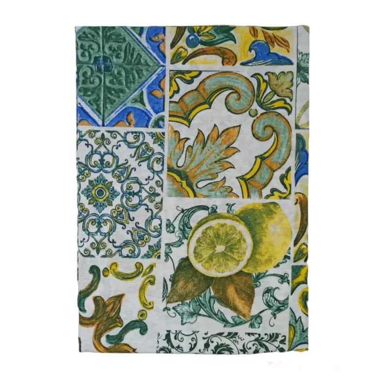 Tovaglie x12 MAIOLICHE E LIMONI VERDE by Botticelli Home Spedizione Espresso