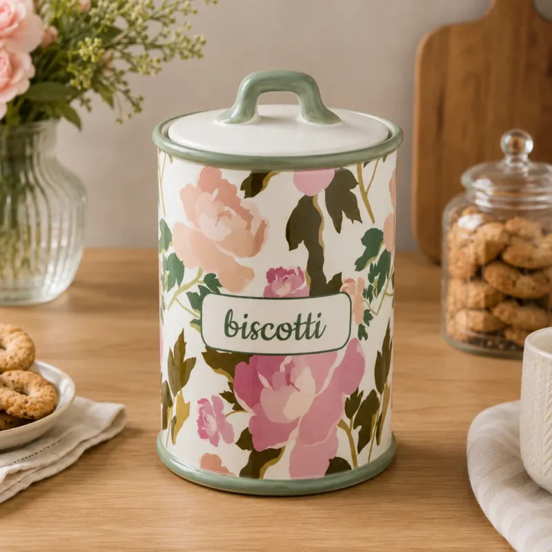 Barattolo BISCOTTIERA ROSE - Montemaggi Reso Gratuito