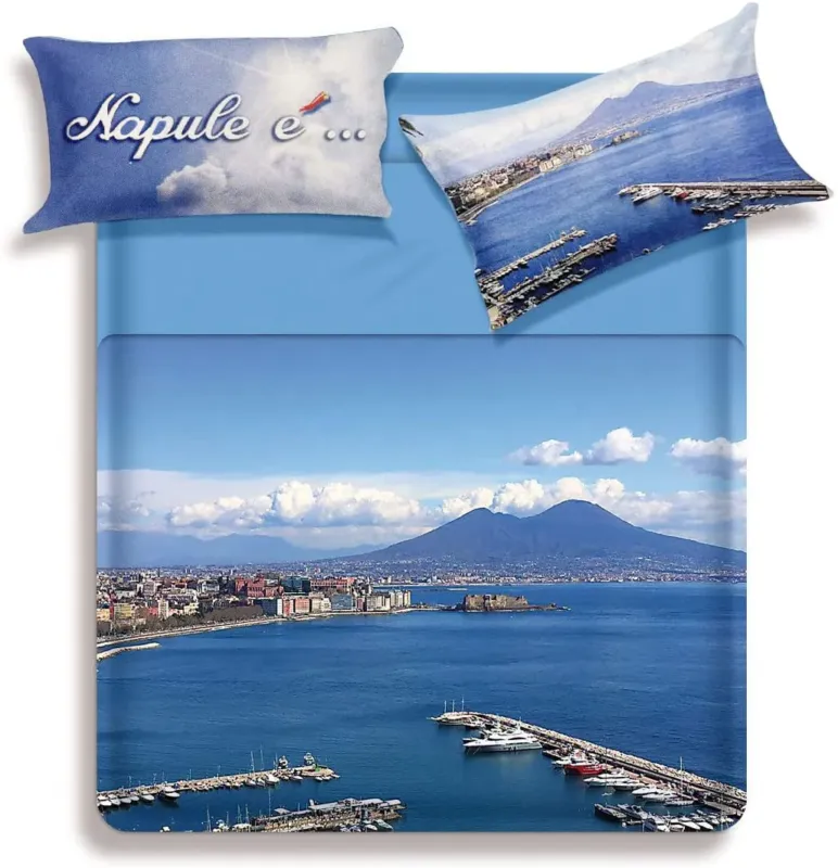 Ultime Pezzi Completo Lenzuola Copriletto Matrimoniale GULF NAPOLI by Biancaluna