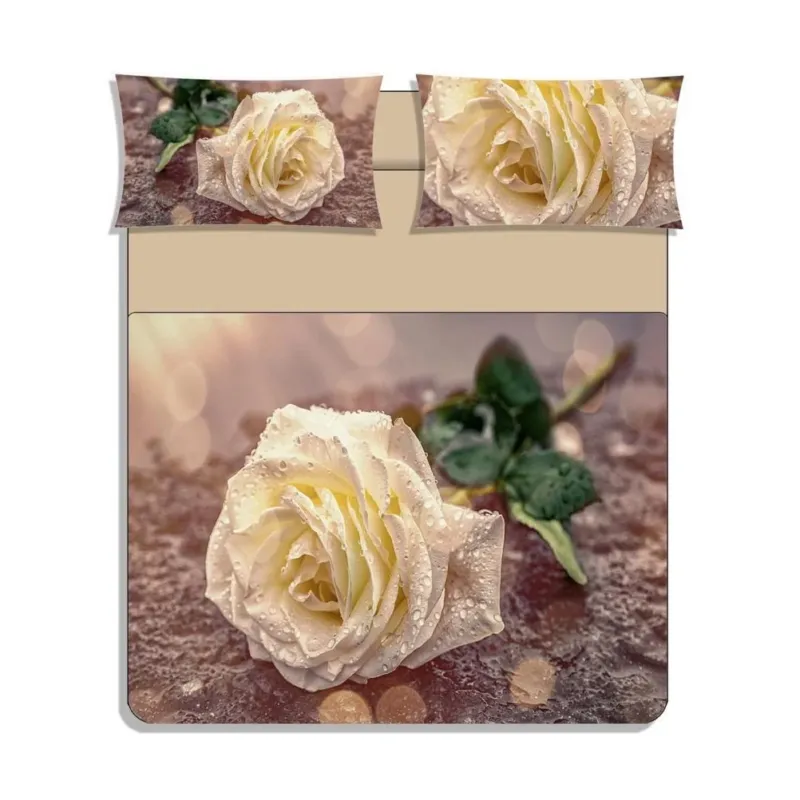 Offerta Lampo Parure Copripiumino matrimoniale WHITE ROSE by Karì