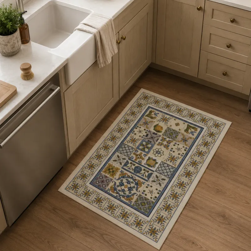 Tappeto RAVELLO Retrogommato Antiscivolo by Karì – Tappeto Cucina Lavabile in Ciniglia Promozione