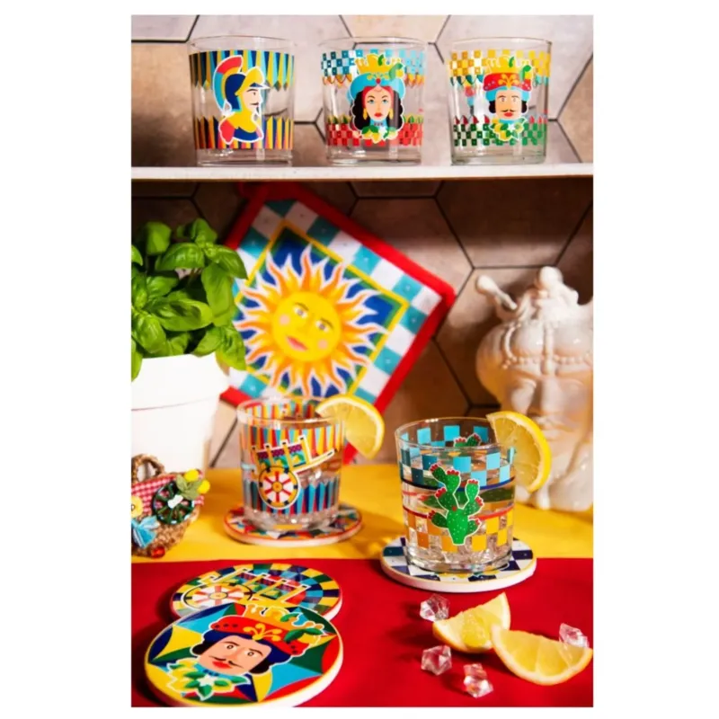 SOTTOBICCHIERI, 6 PEZZI, CERAMICA, STILE SICILIANO SICILIAN RHAPSODY by Excelsa Offerta