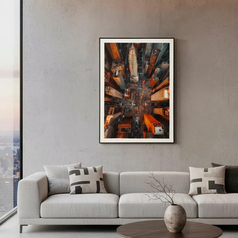 Nuova Collezione STAMPA SU TELA LACCATA NEW YORK C/CORNICE -B- FERRETTI