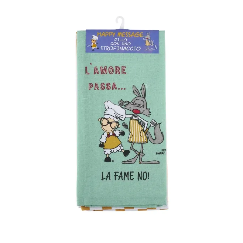 Subito Disponibile Coppia strofinacci Fame - Happy People