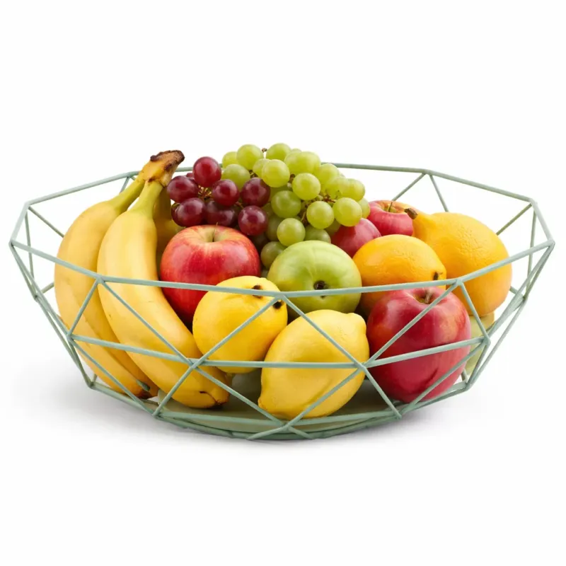 Esclusivo Cestina Frutta Kitchen Box 28x28x10 cm Verde Salvia in Ferro – Montemaggi