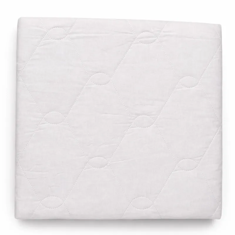 Coprimaterasso trapuntato White Flower Kari in puro cotone con fascia perimetrale elasticizzata – singolo, una piazza e mezza, matrimoniale Professionale