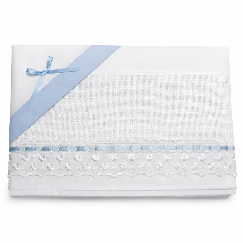 Must-Have Completo Lenzuola Culla 3 Pezzi Dolce Ricamo con Tela Aida - Mio Piccolo