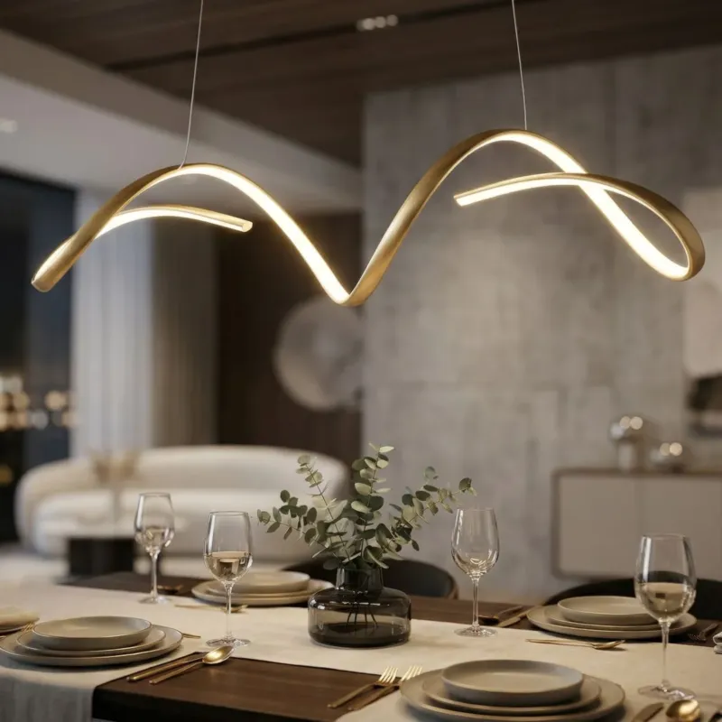 Consegna Rapida LAMPADARIO LED UTER ORO (LUCE CON 3 TEMPERATURE DI COLORE) - FERRETTI