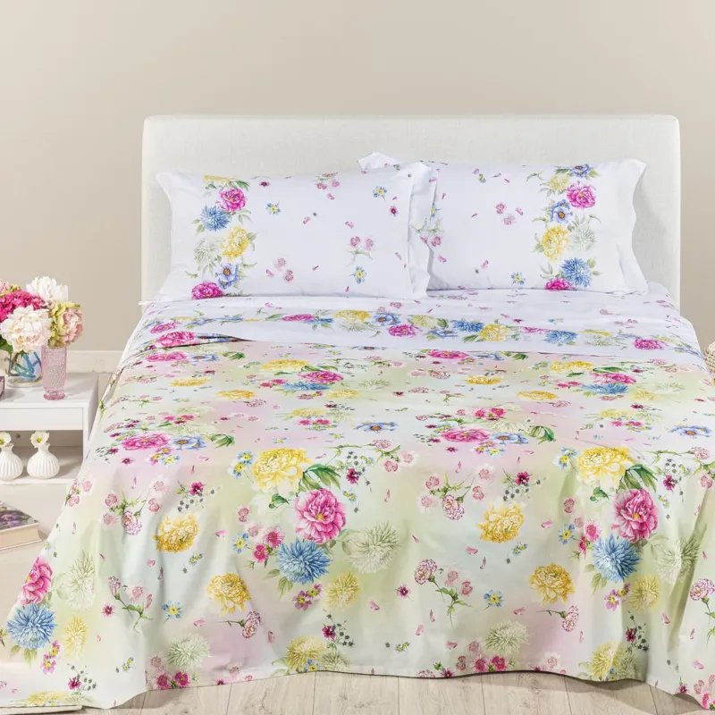 Compra Adesso Copriletto In Cotone Panama Garden Matrimoniale - Caleffi